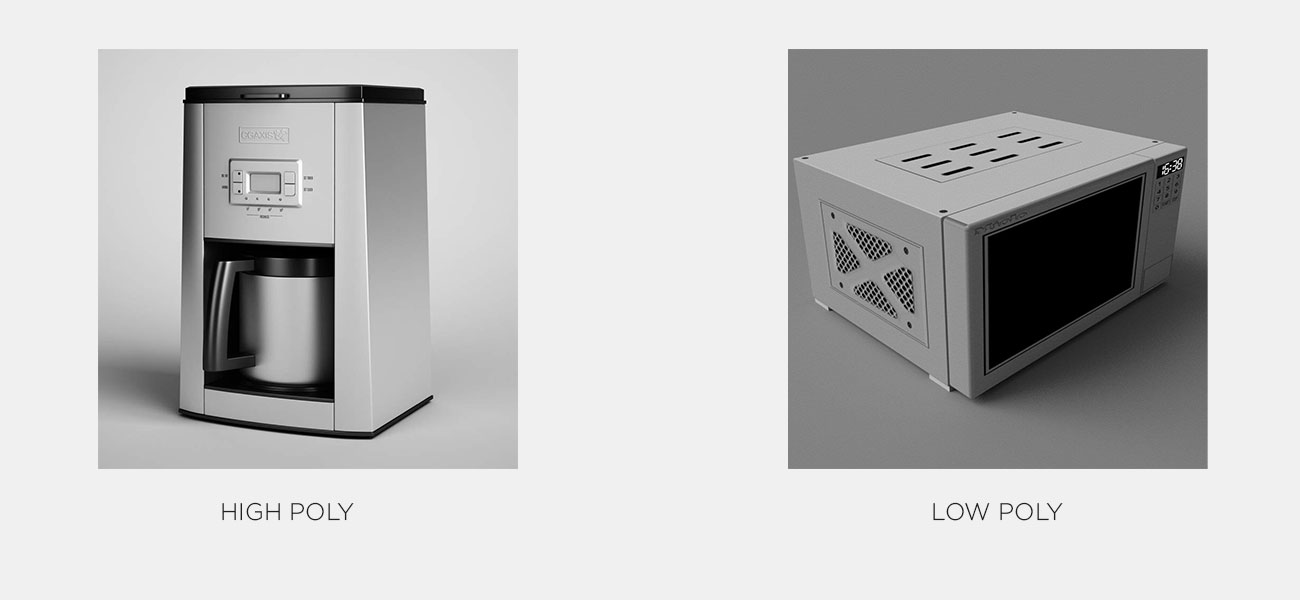 Low and high poly texturing